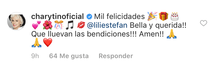 Amoroso fue 
<b>el mensaje dedicado por Charytín</b> a la conductora de El Gordo y la Flaca.