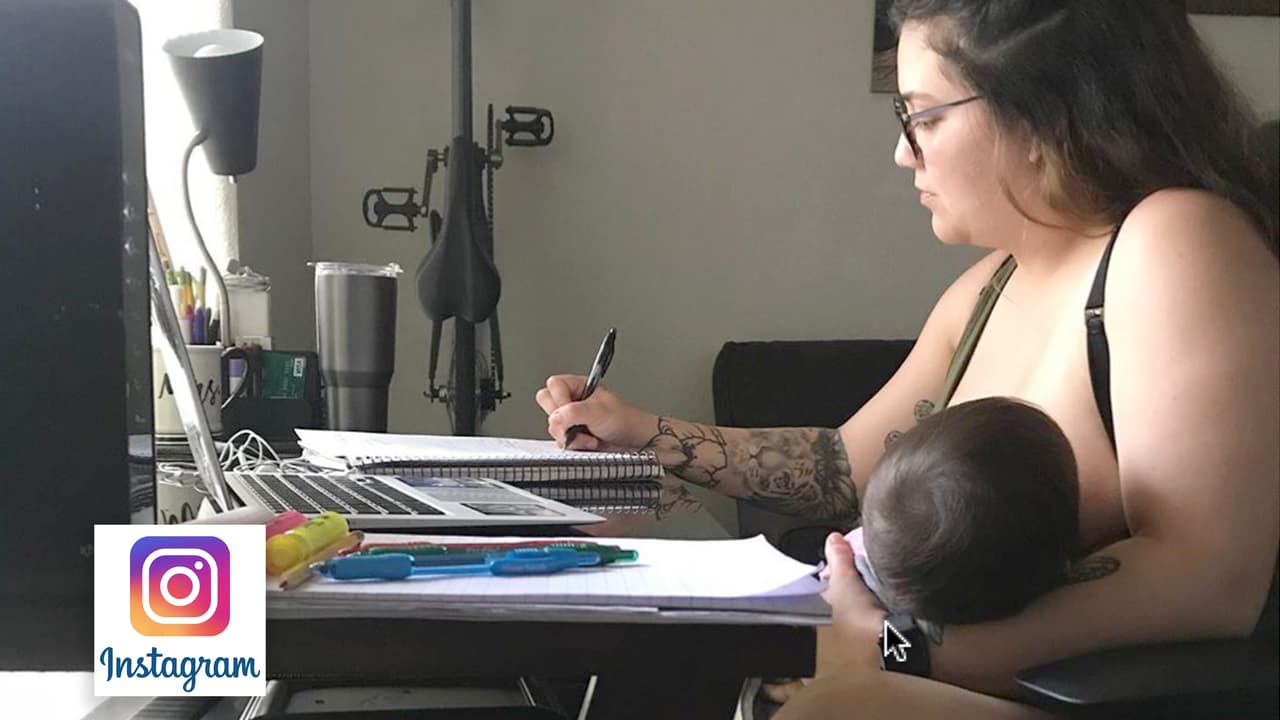 Amamanta a tu bebé "en tu tiempo libre": el pedido de un profesor a una alumna durante una clase online
