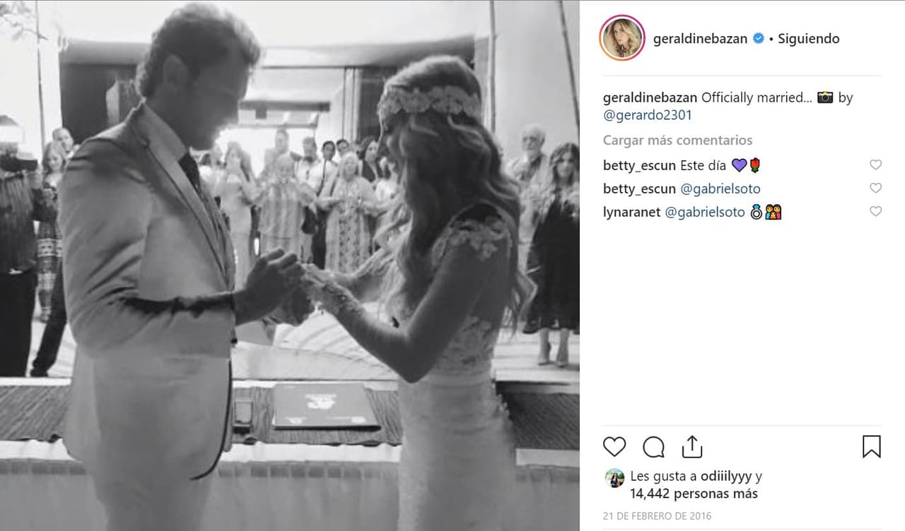Por fin casados, presumía Geraldine luego de nueve años en unión libre.
<br>