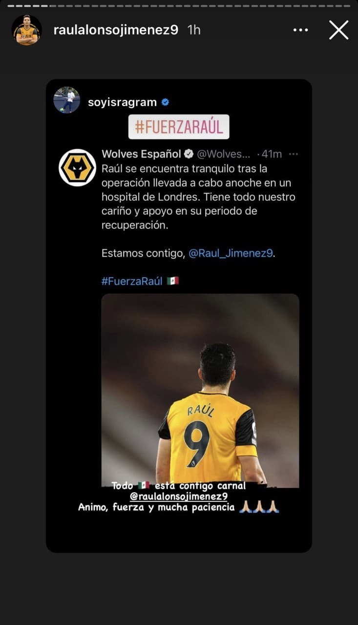 La operación del mexicano fue todo un éxito y agradeció todos los mensajes de apoyo que tuvo en su cuenta de Instagram.