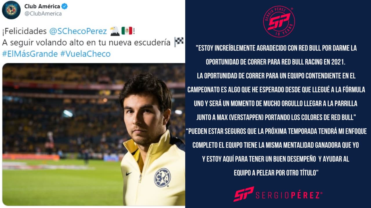 No cesan las felicitaciones para ‘Checo’ Pérez y Red Bull | Grandes personalidades se sumaron a las palabras de aliento para el piloto mexicano y su nueva escudería.