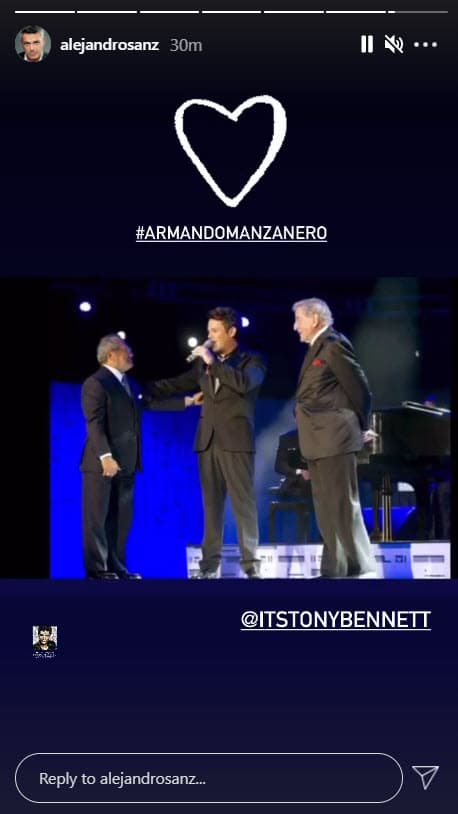 Reviviendo este emotivo momento de su carrera, Sanz despidió al cantautor: "Anoche nos dejó Armando Manzanero, nos enseñaste adorar de la manera más bella. Gracias por tu vida amigo y por tu música. Descansa en paz, no te olvidaremos".