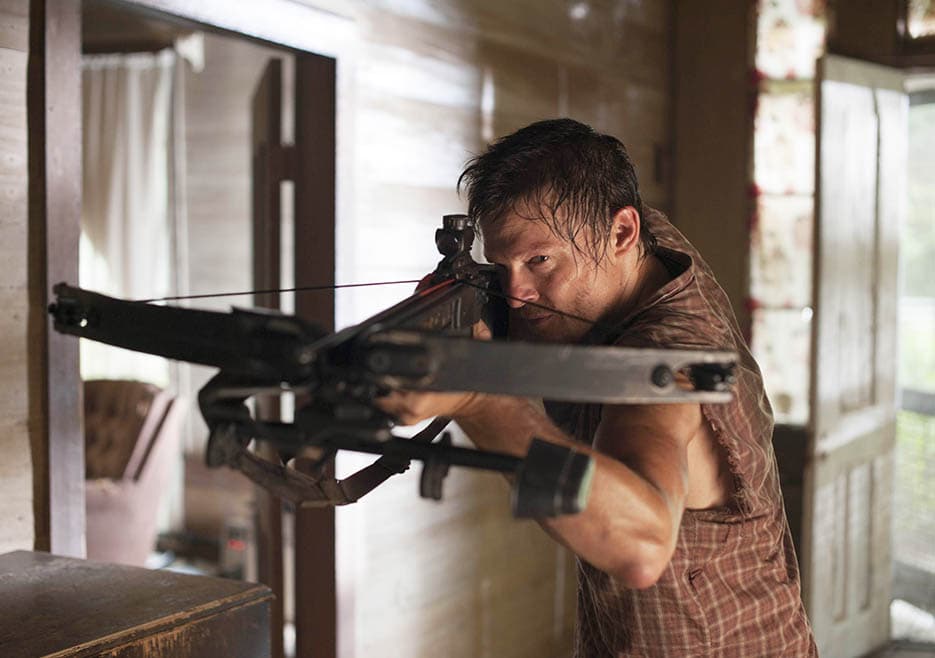 <b>Norman Reedus </b>
<br>El personaje de Daryl Dixon fue creado de forma exclusiva para la serie, ya que no existe en el material de los cómics e incluso era un papel secundario que no se esperaba viviera mucho, pero gracias a la interpretación de Reedus se convirtió en uno de los favoritos de los fans.