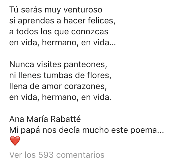 Zuria recordó que Gonzalo Vega solía recitárselos mucho.