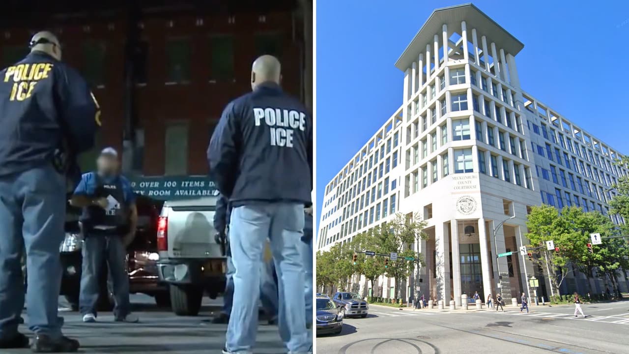 Agentes de ICE arrestan a un inmigrante en la corte del condado Mecklenburg