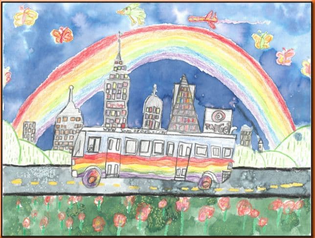 Dibujo de Jacob Apple, estudiante de primer año de la escuela Serendipity, en San Mateo.