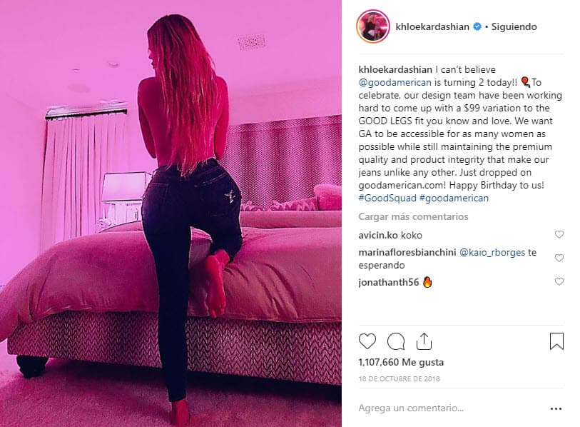 En su cuenta de Instagram Khloé promociona las prendas.