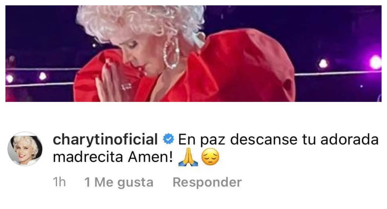 Charytín también deseó el buen descanso de doña Gloria, quien siempre "hizo un gran equipo" con su famoso hijo, según escribió el propio Yisus.
<br>