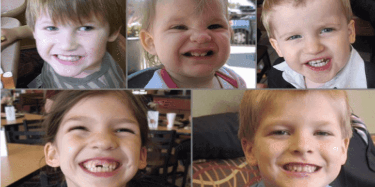 En la imagen Merah de 8, Elias de 7, Nahtahn de 6, Gabriel 2, y Abigail de 1 año en una foto difundida por la red social Twitter.