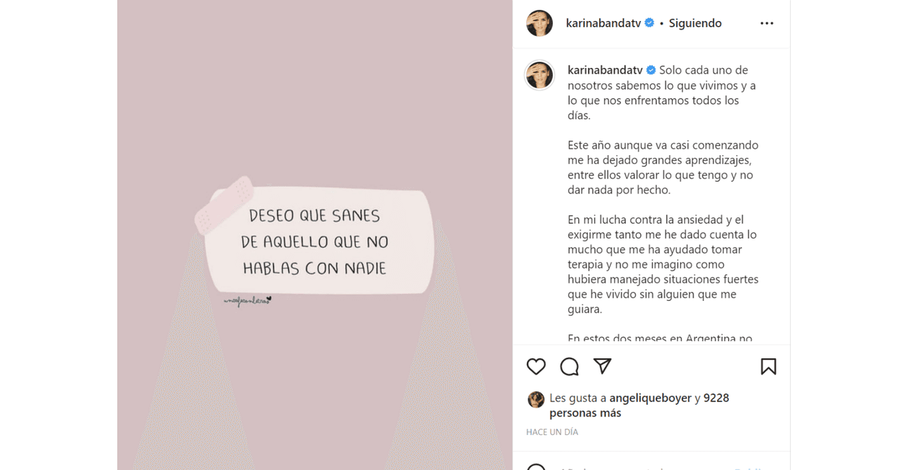 Karina Banda se sinceró sobre su ansiedad