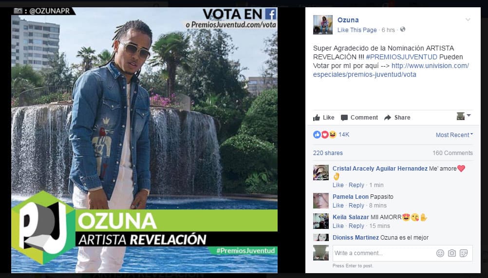 Él mismo le pidió a sus fanáticos que voten y más de 10 mil ya habían respondido al llamado.