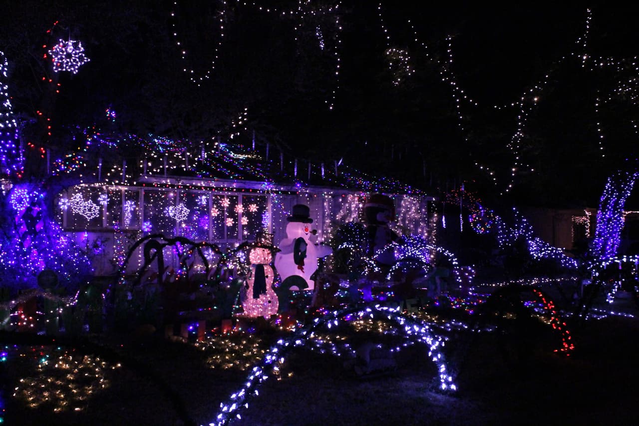 Decenas de familias del vecindario se suman a este colorido evento y decoran sus casas con diferentes motivos.