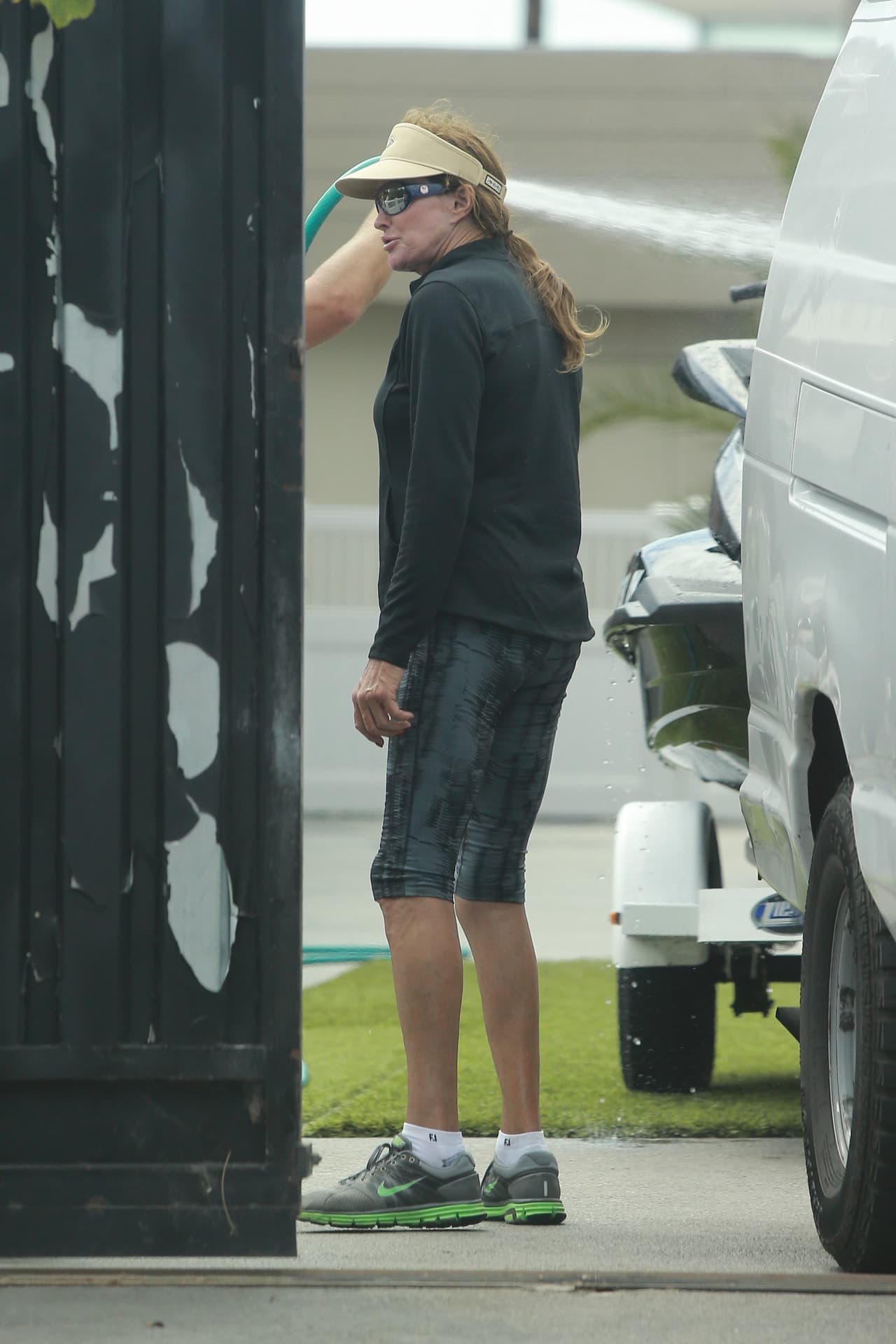 Caitlyn lista para correr.