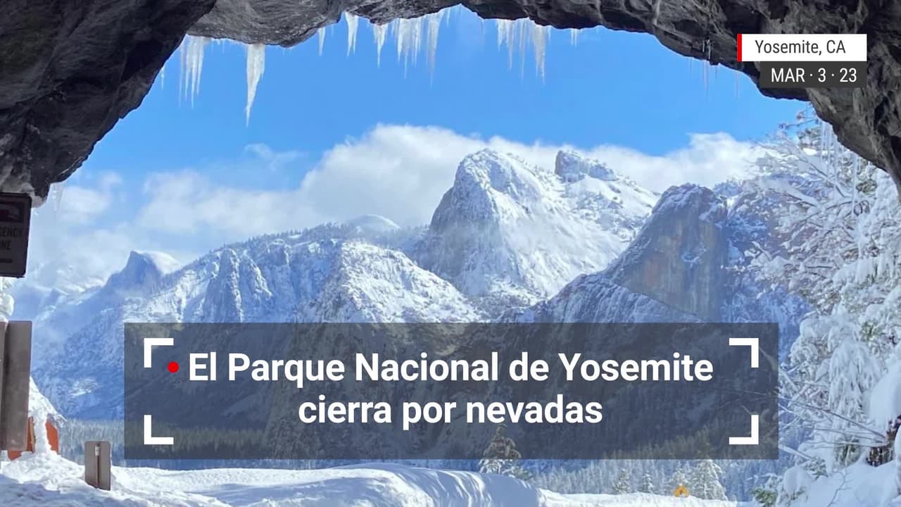 Toneladas de hielo y nieve mantienen cerrado el Parque Nacional de Yosemite