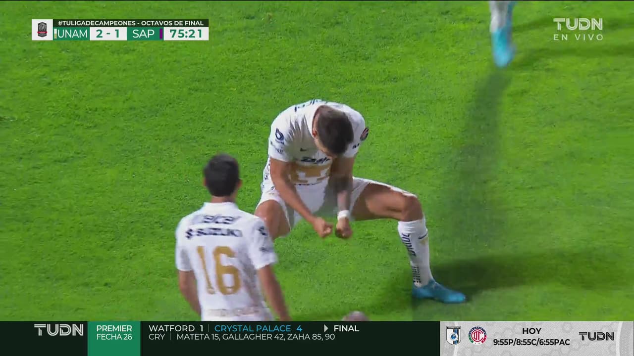 ¡Grítalo, Dinenno! Media vuelta letal para el 2-1 de Pumas ante Saprissa