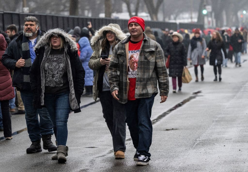 El frío que se sintió en la
<b> </b>capital del país
<b> no impidió que los simpatizantes se congregaran</b>.