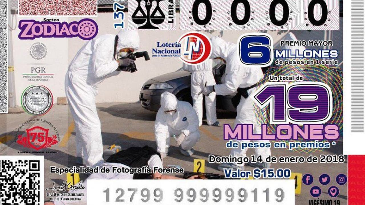 Te puede tocar a ti: un crimen ilustra los billetes de la lotería de México del domingo