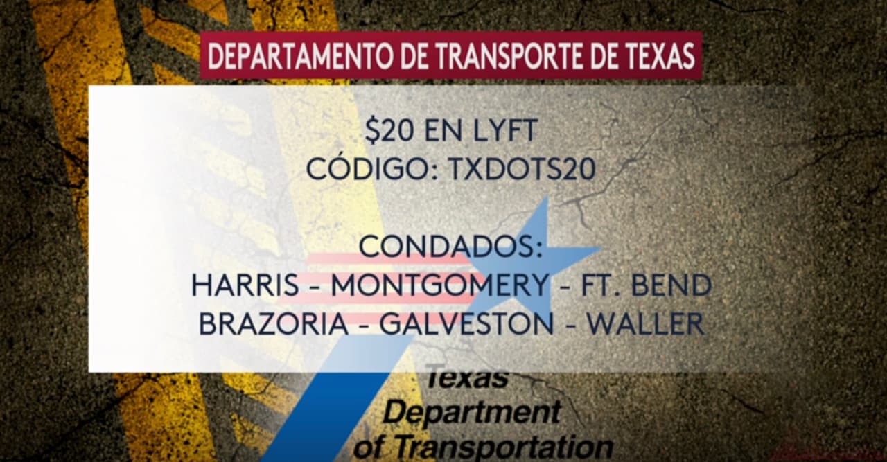 Ponga la palabra
<b>TXDOTS20</b> y es válido con cualquier tipo de vehículo que solicite para su viaje.
