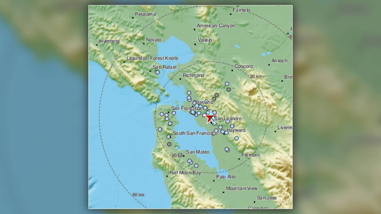Reportan sismo de magnitud 3.5 en el Área de la Bahía; el epicentro estuvo cerca de San Leandro