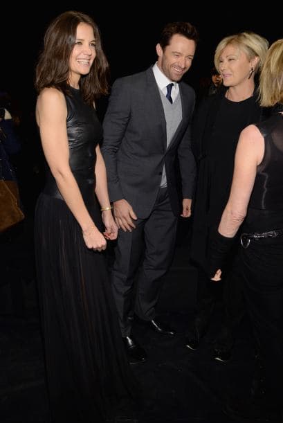 También echó unas risas con el guapísimo Hugh Jackman.