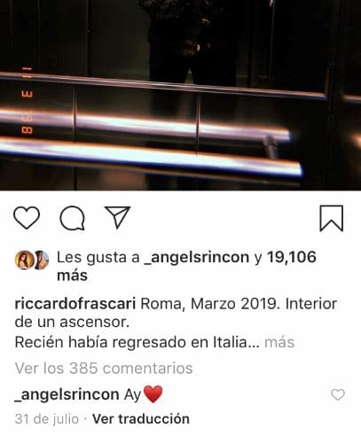 Tras la publicación del actor italiano, así reaccionó Ángela Rincón.
