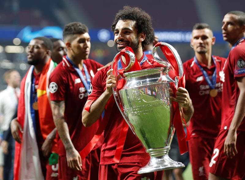 Mohamed Salah celebra la conquista de su soñada Champions.
