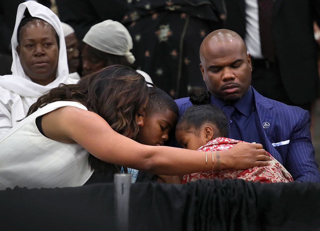 Su hija Laila durante los actos fúnebres realizados en el Kentucky Exposition Center. Foto de John Moore para Getty.