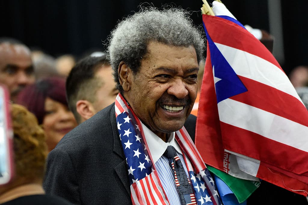 Don King, el estratega de algunas de las peleas que consagraron a Muhammad Ali, en una ceremonia fúnebre realizada en el Freedom Hall en Louisville. Foto de Stephen Cohen /WireImage via Getty).
