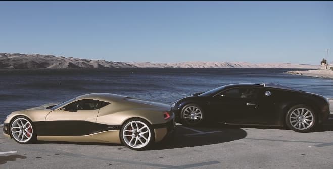 Apasionante duelo en las carreteras entre un Rimac Concept One y un Bugatti Veyron