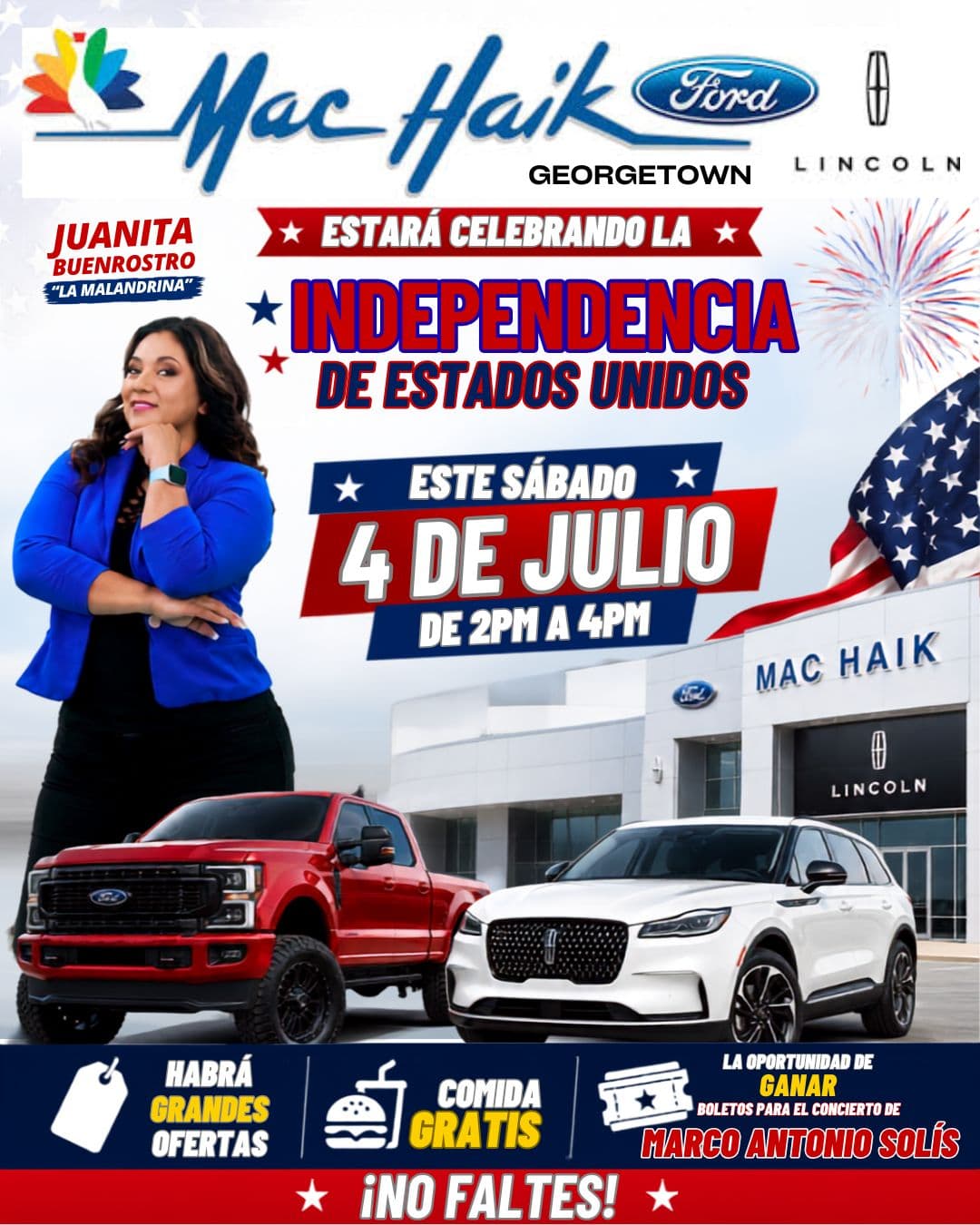 🎆🇺🇸 ¡CELEBRA EL 4 DE JULIO CON MAC HAIK FORD LINCOLN DE GEORGETOWN! 🇺🇸🎆