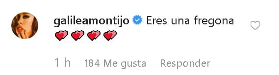 Su amiga Galilea Montijo, conductora del programa 
<b><a href="https://www.univision.com/shows/hoy/" target="_blank">Hoy</a></b>, destacó su actitud: "
<b>Eres una fregona</b>".