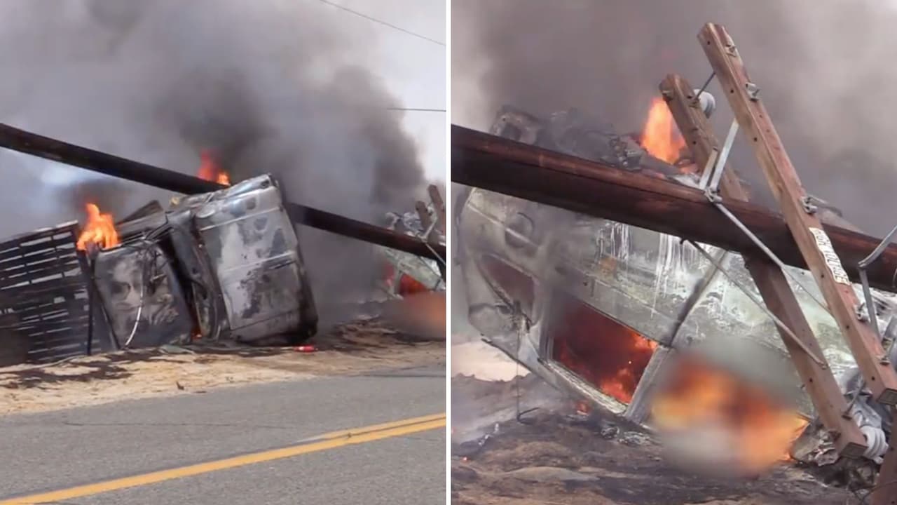 Tres personas mueren luego de pasarse un alto, chocar y arder en el auto en el que viajaban 