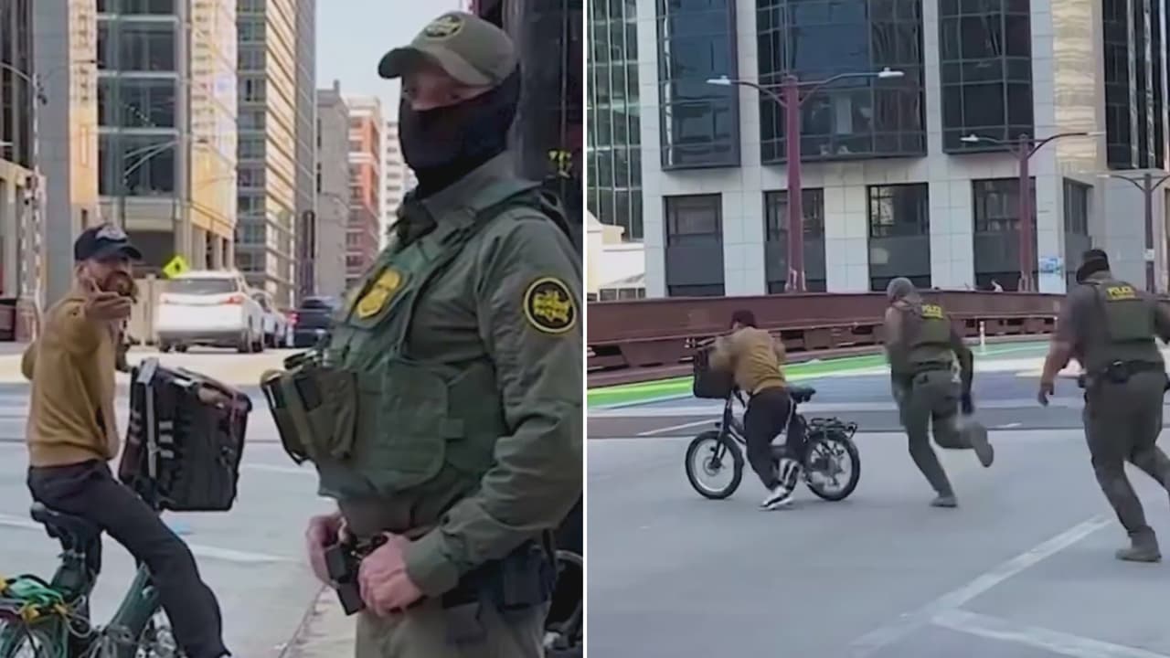 Habla el hombre que escapó en bicicleta de varios agentes de ICE en Chicago: "Lo que hacen está mal"