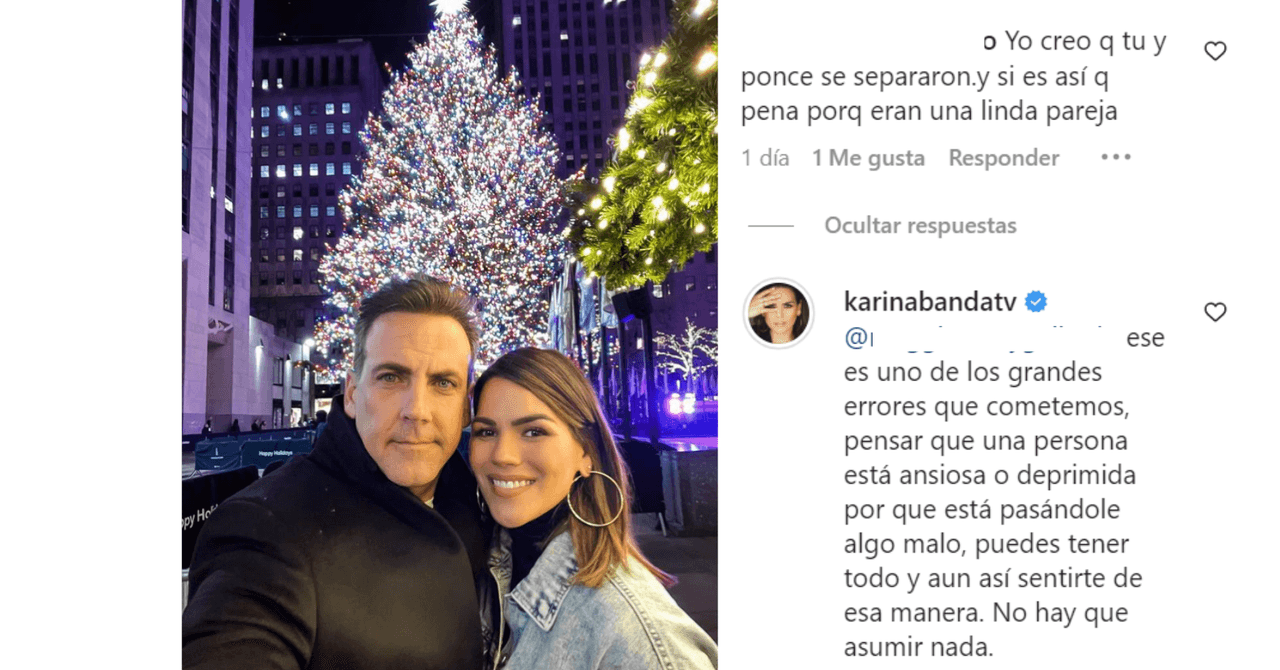 Karina Banda respondió a los comentarios negativos sobre su esposo, Carlos Ponce
