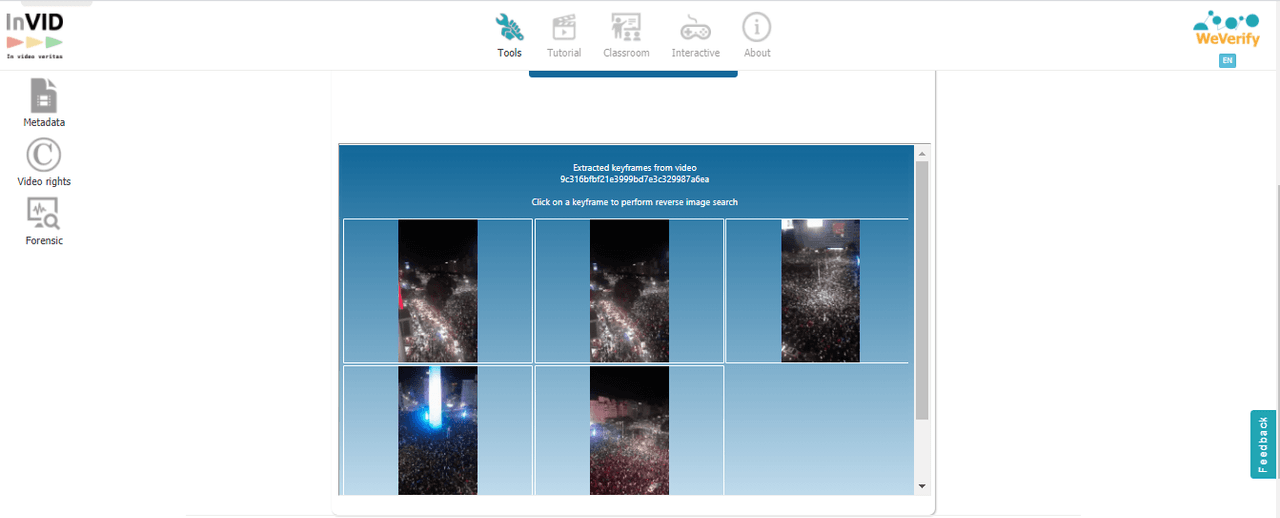 Captura de pantalla tomada de InVid el 12 de julio de 2021.