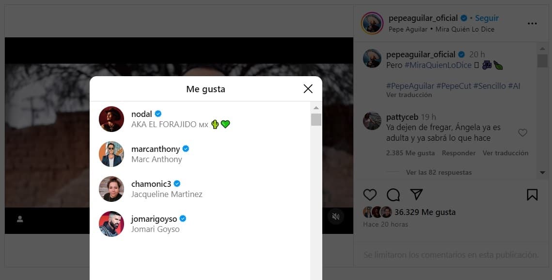 Nodal demostró su apoyo a Pepe Aguilar.