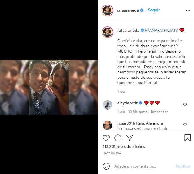 Este martes, Araneda amplió su mensaje de despedida: "Te admiro desde lo más profundo por la valiente decisión que has tomado en el mejor momento de tu carrera. Estoy seguro de que tus hermosos pequeños te lo agradecerán para el resto de sus vidas".