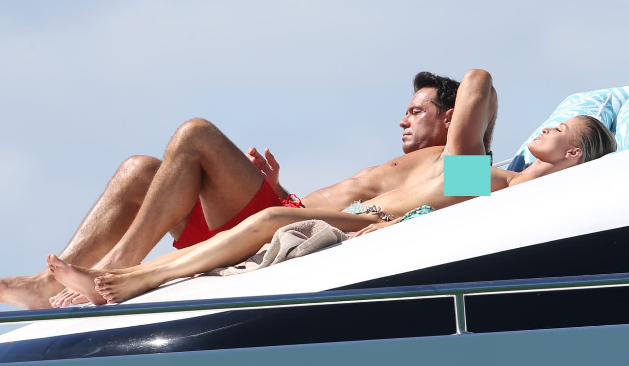 Pero Joanna aprovechó el buen clima para asolearse.