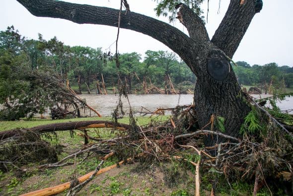 Algunas zonas de la capital texana quedaron bajo el agua luego de las intensas lluvias de los últimos días.
