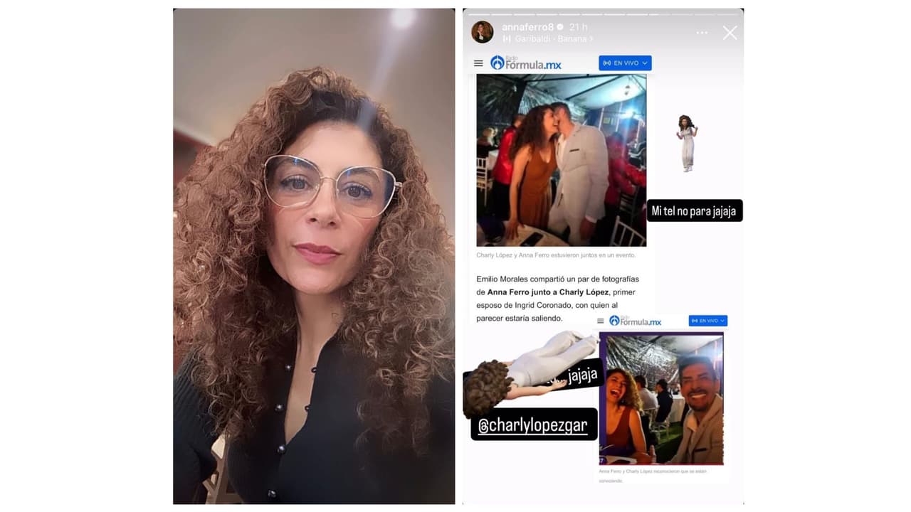 Anna Ferro reaccionó a las virales fotografías en sus historias de Instagram.