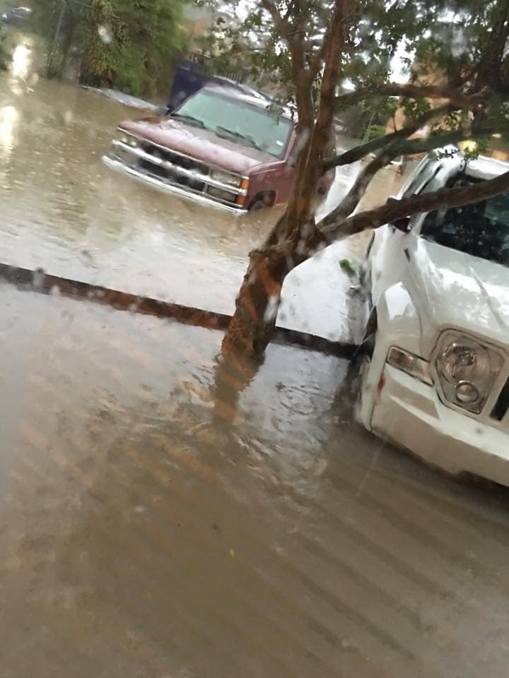 Durante la mañana, los carros aparecieron cubiertos a la mitad por la altura de las aguas.