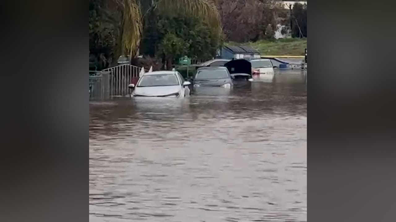 Así se ven las afectaciones del río atmosférico en el centro de California