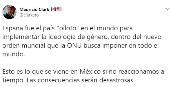 Clark señaló que España fue donde primero se implementó "la ideología de género", por lo que la actriz originaria de ese país no se quedó callada y arremetió contra él.