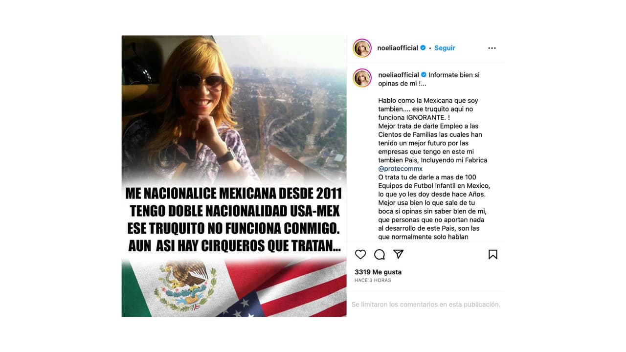 La tajante respuesta de Noelia ante los comentarios de Apio Quijano.