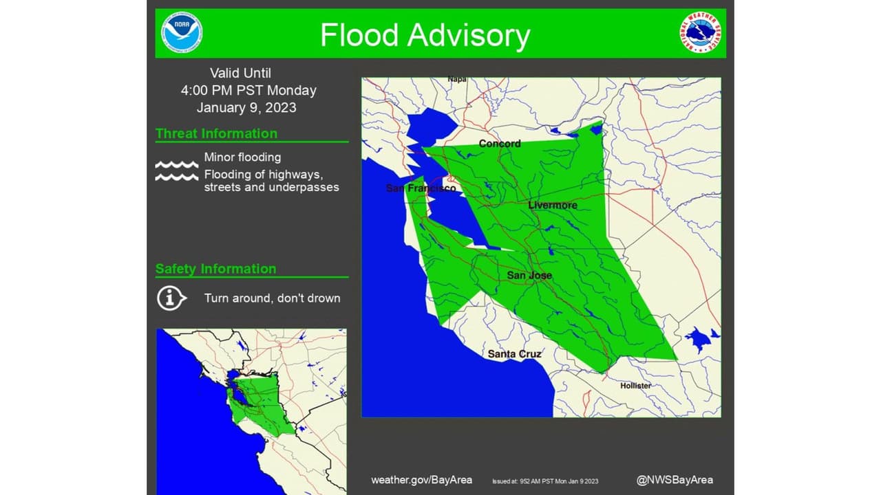 Estas zonas corren riesgo de inundación según el Servicio Meteorológico Nacional.
