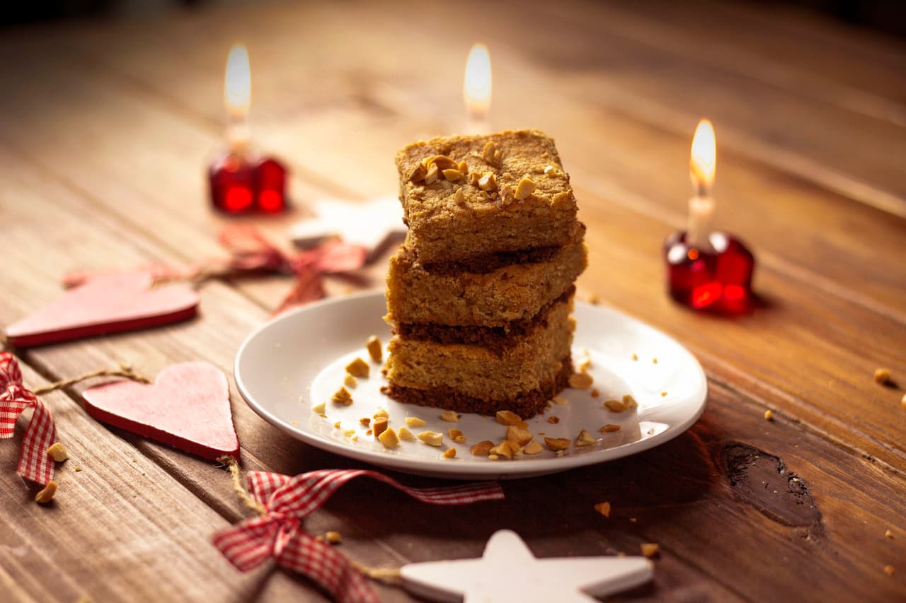 Blondie de banana con costra de chocolate #ChocolateInLove