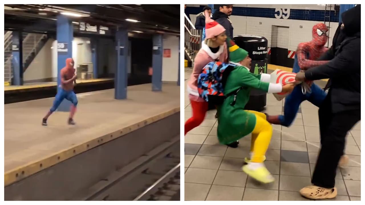 "Quiero ser el Jackie Chan de Brooklyn”: Hombre Araña es la sensación del subway y calles de NYC