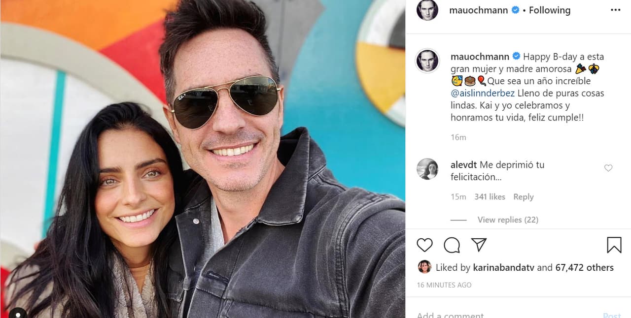 Más temprano, la actriz de 'La fuerza del destino' dio un 'me gusta' a la 
<b><a href="https://www.univision.com/famosos/y-el-te-amo-mauricio-ochmann-felicito-a-aislinn-derbez-por-su-cumpleanos-pero-no-incluyo-las-dos-palabritas-fotos" target="_blank">felicitación de cumpleaños</a></b> que Mauricio Ochmann le dedicó a Aislinn Derbez, quien este miércoles llegó a 33 años de vida. 
<br>