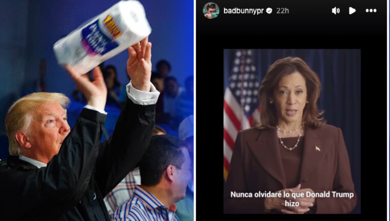 En 2017, Donald Trump presidía Estados Unidos y viajó a ver los daños del huracán María en Puerto Rico. En ese entonces, se viralizó la imagen del republicano lanzando papel toalla a los puertorriqueños necesitados de alimentos, agua, electricidad y formas de comunicarse, pues ni los celulares funcionaban. Un momento que este 2024, 
<b><a href="https://www.univision.com/local/puerto-rico-wlii/bad-bunny-lanza-la-vela-cancion-de-protesta-tras-7-anos-del-huracan-maria" target="_blank">Bad Bunny</a></b> y 
<b><a href="https://www.univision.com/noticias/elecciones-en-estados-unidos-2024/elecciones-estados-unidos-2024-bad-bunny-apoya-kamala-harris-presidencia" target="_blank">la vicepresidenta de Estados Unidos, Kamala Harris</a></b>, trajeron al recuerdo tras la comparación basura del comediante Tony Hinchcliffe.