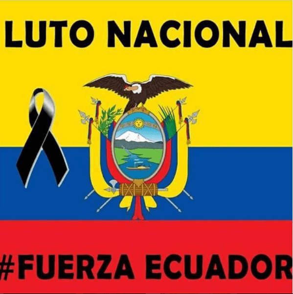 El cantante escribió "Vamos Ecuador estoy aquí con ustedes".